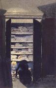 Felix Vallotton Woman Searching through a cupboard France oil painting artist